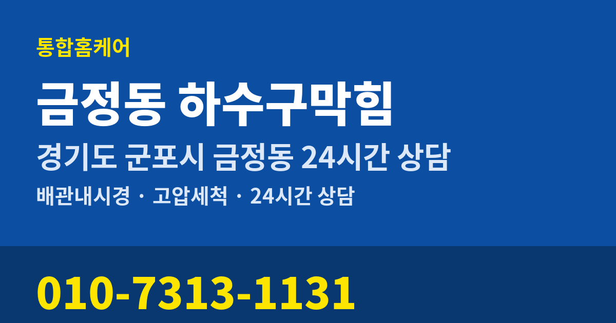 금정동 하수구막힘 통합홈케어 010-7313-1131