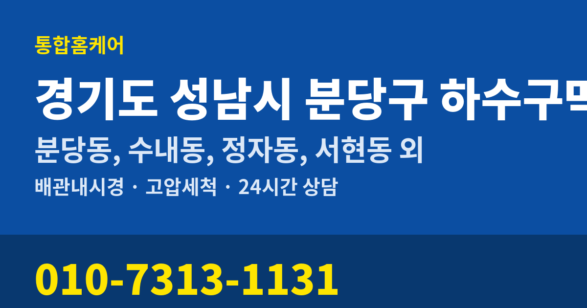 경기도 성남시 분당구 하수구막힘 통합홈케어 010-7313-1131